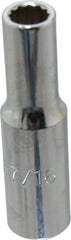 Proto - 7/16", 1/2" Drive, Deep Hand Socket - 12 Points, 3-1/4" OAL, Chrome Finish - Exact Tool & Supply