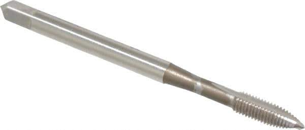 OSG - #4-48 UNF, H2, 2 Flutes, Plug Chamfer, Bright Finish, High Speed Steel Spiral Point STI Tap - 1-7/8" OAL, 0.141" Shank Diam, 9/16" Thread Length, Series 125 - Exact Tool & Supply