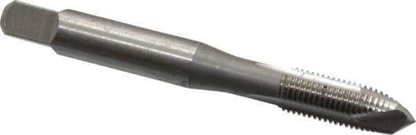 OSG - 1/4-28 UNF, H2, 3 Flutes, Plug Chamfer, Bright Finish, High Speed Steel Spiral Point STI Tap - 2-1/2" OAL, 0.255" Shank Diam, 1" Thread Length, Series 125 - Exact Tool & Supply