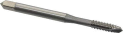 OSG - #6-32 UNC, H3, 2 Flutes, Plug Chamfer, Bright Finish, High Speed Steel Spiral Point STI Tap - 2" OAL, 0.141" Shank Diam, 11/16" Thread Length, Series 125 - Exact Tool & Supply