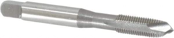 OSG - 1/4-28 UNF, H3, 3 Flutes, Plug Chamfer, Bright Finish, High Speed Steel Spiral Point STI Tap - 2-1/2" OAL, 0.255" Shank Diam, 1" Thread Length, Series 125 - Exact Tool & Supply