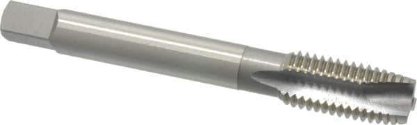 OSG - 3/8-16 UNC, H3, 3 Flutes, Plug Chamfer, Bright Finish, High Speed Steel Spiral Point STI Tap - 2-15/16" OAL, 0.381" Shank Diam, 1-1/4" Thread Length, Series 125 - Exact Tool & Supply