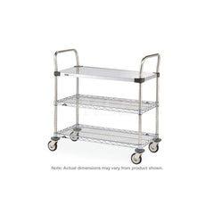 Metro - Carts; Type: Utility ; Load Capacity (Lb.): 375.000 ; Number of Shelves: 3 ; Width (Inch): 18 ; Length (Inch): 30 ; Height (Inch): 38 - Exact Tool & Supply