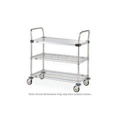 Metro - Carts; Type: Utility ; Load Capacity (Lb.): 375.000 ; Number of Shelves: 3 ; Width (Inch): 21 ; Length (Inch): 36 ; Height (Inch): 39 - Exact Tool & Supply