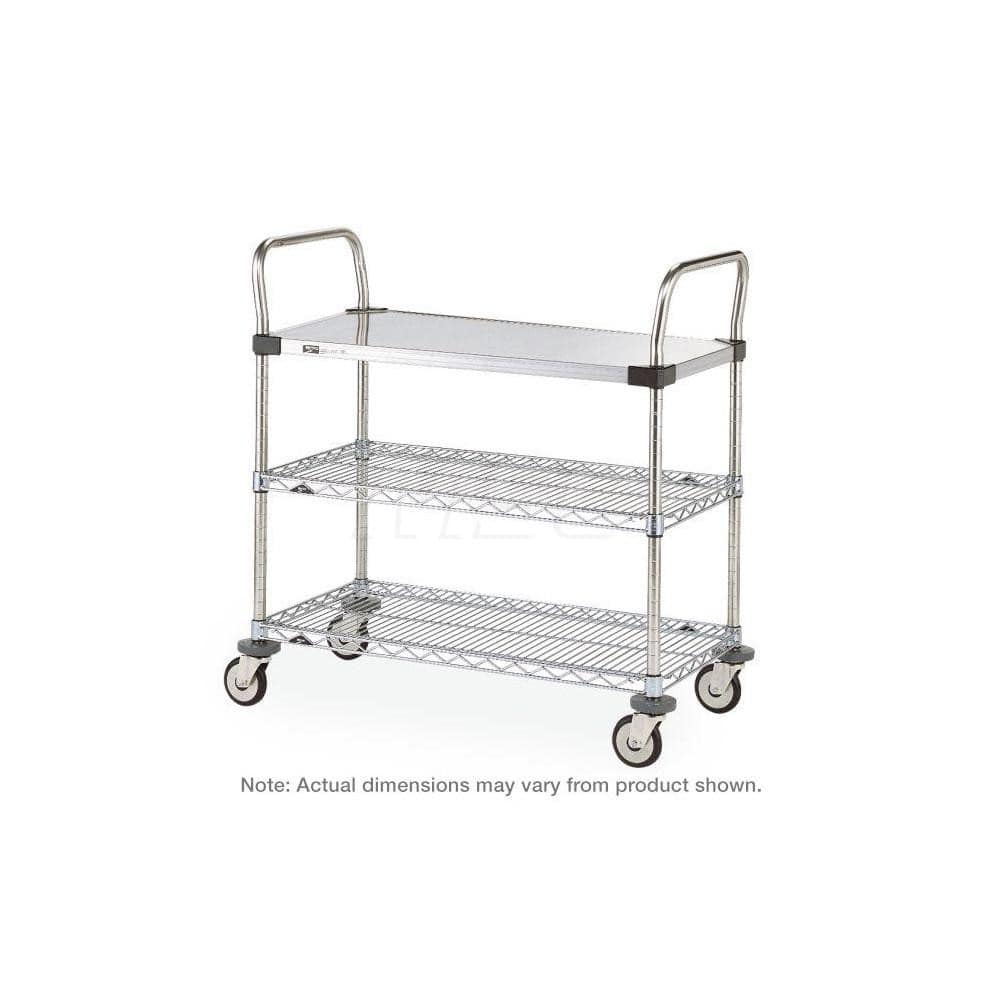 Metro - Carts; Type: Utility ; Load Capacity (Lb.): 375.000 ; Number of Shelves: 3 ; Width (Inch): 24 ; Length (Inch): 36 ; Height (Inch): 39 - Exact Tool & Supply