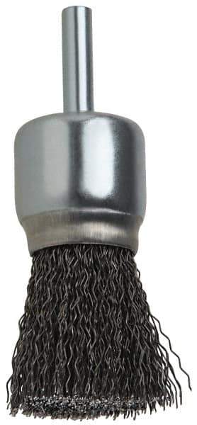DeWALT - 8" OD, 1/2" Arbor Hole, Crimped Steel Wheel Brush - 1" Face Width, 0.014" Filament Diam, 4,000 RPM - Exact Tool & Supply