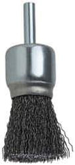 DeWALT - 1" Brush Diam, Crimped, End Brush - 1/4" Diam Shank, 20,000 Max RPM - Exact Tool & Supply
