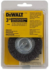 DeWALT - 3" Brush Diam, Flat Faced, End Brush - 1/4" Diam Shank, 20,000 Max RPM - Exact Tool & Supply