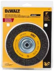 DeWALT - 6" OD, 3/8" Arbor Hole, Crimped Steel Wheel Brush - 3/4" Face Width, 0.014" Filament Diam, 6,000 RPM - Exact Tool & Supply