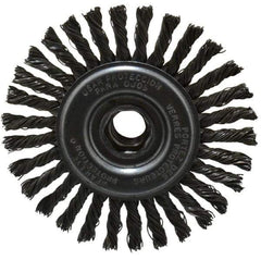 DeWALT - 4" OD, 5/8-11 Arbor Hole, Knotted Steel Wheel Brush - 0.02" Filament Diam, 20,000 RPM - Exact Tool & Supply