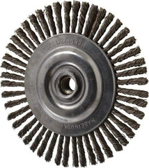 DeWALT - 6" OD, 5/8-11 Arbor Hole, Knotted Steel Wheel Brush - 0.02" Filament Diam, 12,500 RPM - Exact Tool & Supply