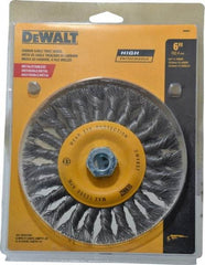 DeWALT - 6" OD, 5/8" Arbor Hole, Knotted Steel Wheel Brush - 0.025" Filament Diam, 12,500 RPM - Exact Tool & Supply