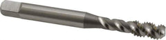 OSG - #10-24 UNC, 3 Flute, 50° Helix, Bottoming Chamfer, Bright Finish, High Speed Steel Spiral Flute STI Tap - Right Hand Flute, 2-3/8" OAL, 0.255" Shank Diam, 7/8" Thread Length - Exact Tool & Supply
