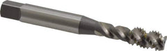 OSG - 1/4-20 UNC, 3 Flute, 50° Helix, Bottoming Chamfer, Bright Finish, High Speed Steel Spiral Flute STI Tap - Right Hand Flute, 2-1/2" OAL, 0.318" Shank Diam, 1" Thread Length - Exact Tool & Supply