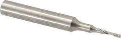 Onsrud - 1/16" Cutting Diam x 1/4" Length of Cut, 1 Flute, Upcut Spiral Router Bit - Uncoated, Right Hand Cut, Solid Carbide, 2" OAL x 1/4" Shank Diam, Single Edge, 21° Helix Angle - Exact Tool & Supply