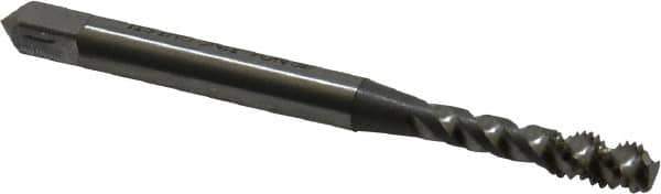OSG - #6-32 UNC, 3 Flute, 50° Helix, Bottoming Chamfer, Bright Finish, High Speed Steel Spiral Flute STI Tap - Right Hand Flute, 2" OAL, 0.194" Shank Diam, 11/16" Thread Length - Exact Tool & Supply