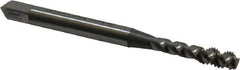 OSG - #6-32 UNC, 3 Flute, 50° Helix, Bottoming Chamfer, Bright Finish, High Speed Steel Spiral Flute STI Tap - Right Hand Flute, 2" OAL, 0.194" Shank Diam, 11/16" Thread Length - Exact Tool & Supply