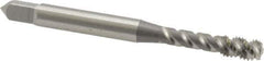 OSG - #8-32 UNC, 3 Flute, 50° Helix, Bottoming Chamfer, Bright Finish, High Speed Steel Spiral Flute STI Tap - Right Hand Flute, 2-1/8" OAL, 0.22" Shank Diam, 3/4" Thread Length - Exact Tool & Supply