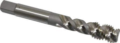 OSG - 3/8-16 UNC, 3 Flute, 50° Helix, Bottoming Chamfer, Bright Finish, High Speed Steel Spiral Flute STI Tap - Right Hand Flute, 2-15/16" OAL, 0.367" Shank Diam, 1-1/4" Thread Length - Exact Tool & Supply