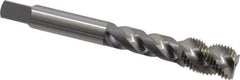 OSG - 3/8-24 UNF, 3 Flute, 50° Helix, Bottoming Chamfer, Bright Finish, High Speed Steel Spiral Flute STI Tap - Right Hand Flute, 2-15/16" OAL, 0.367" Shank Diam, 1-1/4" Thread Length - Exact Tool & Supply