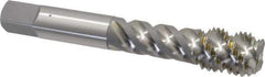 OSG - 1/2-13 UNC, 4 Flute, 50° Helix, Bottoming Chamfer, Bright Finish, High Speed Steel Spiral Flute STI Tap - Right Hand Flute, 3-3/8" OAL, 0.48" Shank Diam, 1-21/32" Thread Length - Exact Tool & Supply