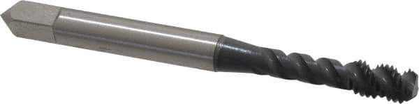 OSG - #8-32 UNC, 3 Flute, 50° Helix, Bottoming Chamfer, elektraLUBE Finish, High Speed Steel Spiral Flute STI Tap - 2-1/8" OAL, 3/4" Thread Length - Exact Tool & Supply