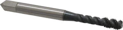 OSG - #8-32 UNC, 3 Flute, 50° Helix, Bottoming Chamfer, elektraLUBE Finish, High Speed Steel Spiral Flute STI Tap - 2-1/8" OAL, 3/4" Thread Length - Exact Tool & Supply