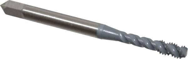 OSG - #6-32 UNC, 3 Flute, 50° Helix, Bottoming Chamfer, elektraLUBE Finish, High Speed Steel Spiral Flute STI Tap - 2" OAL, 11/16" Thread Length - Exact Tool & Supply