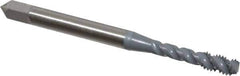 OSG - #6-32 UNC, 3 Flute, 50° Helix, Bottoming Chamfer, elektraLUBE Finish, High Speed Steel Spiral Flute STI Tap - 2" OAL, 11/16" Thread Length - Exact Tool & Supply