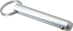 Gibraltar - 7/16" Pin Diam, 2-1/2" Long, Zinc Plated Steel Ball Lock Hitch Pin - 2-1/16" Usable Length - Exact Tool & Supply