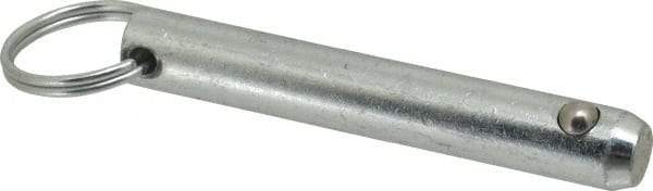 Gibraltar - 1/2" Pin Diam, 3" Long, Zinc Plated Steel Ball Lock Hitch Pin - 2-1/2" Usable Length - Exact Tool & Supply