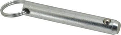 Gibraltar - 1/2" Pin Diam, 3" Long, Zinc Plated Steel Ball Lock Hitch Pin - 2-1/2" Usable Length - Exact Tool & Supply