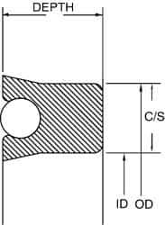 Parker - 4-1/2" ID x 5-1/4" OD, 3/8" Thick, Polypak Seal - -20 to 250°F, 5/8 Pipe Thread, - Exact Tool & Supply