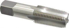 OSG - 1/2-14 NPTF Thread, 4 Flute Standard Pipe Tap - 3-1/8" OAL, 1-3/8" Thread Length, 11/16" Shank Diam, Bright Finish, High Speed Steel - Exact Tool & Supply