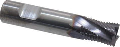 Niagara Cutter - 1/2" Diam, Fine Pitch, 5/8" LOC, 4 Flute Solid Carbide Corner Chamfer Roughing End Mill - TiAlN Finish, 2-1/2" OAL, 1/2" Shank Diam, Single End, Centercutting, 20° Helix - Exact Tool & Supply