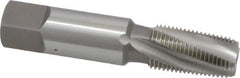 OSG - 1/8-27 NPTF, 15° Helix, 4 Flutes, Bottoming Chamfer, Bright Finish, High Speed Steel, Spiral Flute Pipe Tap - Right Hand Flute, 5/16" Shank Diam, 3/4" Thread Length, 0.2344" Projection, 0.234" Square Size, - Exact Tool & Supply