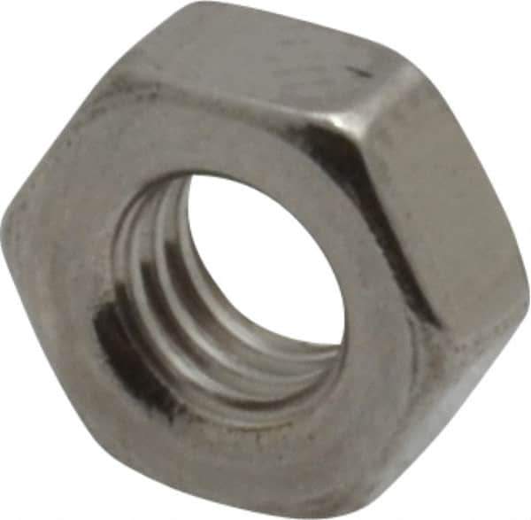 Value Collection - M4x0.70 Metric Coarse Stainless Steel Right Hand Hex Nut - 7mm Across Flats, 3.2mm High, Uncoated - Exact Tool & Supply