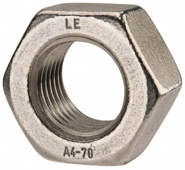 Value Collection - M39x4.00 Metric Coarse Stainless Steel Right Hand Hex Nut - 60mm Across Flats, 31mm High, Uncoated - Exact Tool & Supply