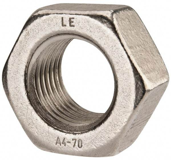 Value Collection - M42x4.50 Metric Coarse Stainless Steel Right Hand Hex Nut - 65mm Across Flats, 34mm High, Uncoated - Exact Tool & Supply