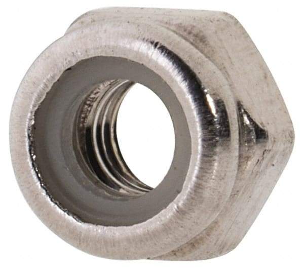 Value Collection - M3x0.50 Metric Coarse 316 & Austenitic Grade A4 Hex Lock Nut with Nylon Insert - 4mm High, Uncoated - Exact Tool & Supply