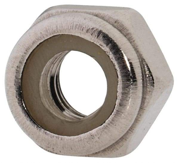 Value Collection - M4x0.70 Metric Coarse 316 & Austenitic Grade A4 Hex Lock Nut with Nylon Insert - 5mm High, Uncoated - Exact Tool & Supply