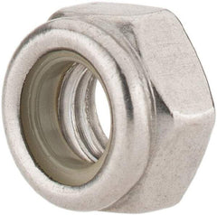 Value Collection - M6x1.00 Metric Coarse 316 & Austenitic Grade A4 Hex Lock Nut with Nylon Insert - 6mm High, Uncoated - Exact Tool & Supply
