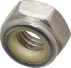 Value Collection - M8x1.25 Metric Coarse 316 & Austenitic Grade A4 Hex Lock Nut with Nylon Insert - 8mm High, Uncoated - Exact Tool & Supply
