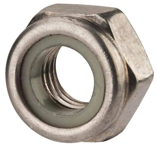 Value Collection - M10x1.50 Metric Coarse 316 & Austenitic Grade A4 Hex Lock Nut with Nylon Insert - 10mm High, Uncoated - Exact Tool & Supply