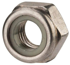 Value Collection - M10x1.50 Metric Coarse 316 & Austenitic Grade A4 Hex Lock Nut with Nylon Insert - 10mm High, Uncoated - Exact Tool & Supply