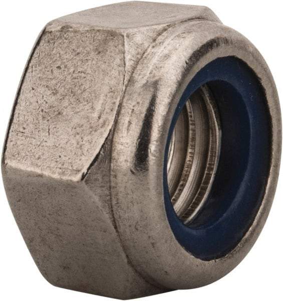 Value Collection - M12x1.75 Metric Coarse 316 & Austenitic Grade A4 Hex Lock Nut with Nylon Insert - 12mm High, Uncoated - Exact Tool & Supply