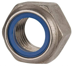 Value Collection - M22x2.50 Metric Coarse 316 & Austenitic Grade A4 Hex Lock Nut with Nylon Insert - 22mm High, Uncoated - Exact Tool & Supply