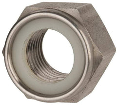Value Collection - M27x3.00 Metric Coarse 316 & Austenitic Grade A4 Hex Lock Nut with Nylon Insert - 27mm High, Uncoated - Exact Tool & Supply