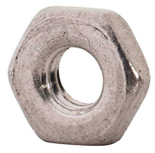 Value Collection - M2.5x0.45 Metric Coarse Stainless Steel Right Hand Hex Jam Nut - 5mm Across Flats, 1.6mm High, Uncoated - Exact Tool & Supply