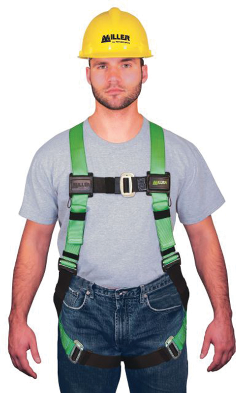 Miller HP Series Non-Stretch Harness w/Friction Buckle Shoulder Straps; Mating Buckle Leg Straps & Mating Buckle Chest Strap - Exact Tool & Supply